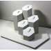 FixtureDisplays® White Leather Wrapped Hexagon Ring Tabletop Display 13794